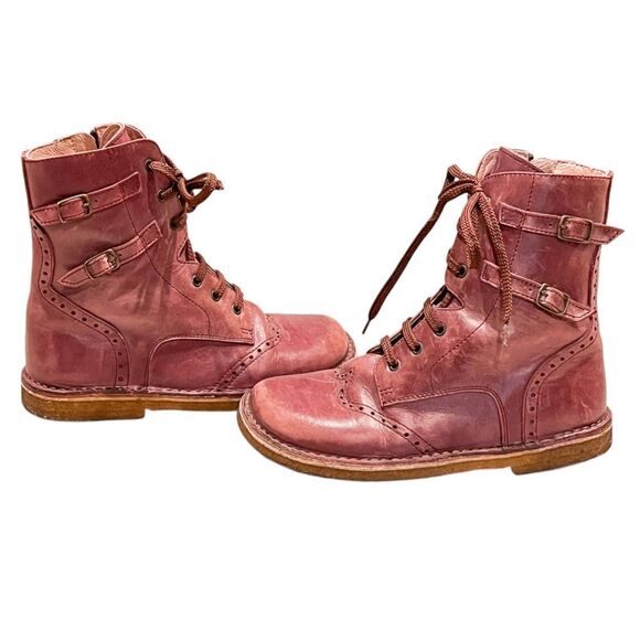 Pepe Peter Italian Leather Side-zip Ankle Moto Vintage Boots Size 32 US 13 - Picture 4 of 8